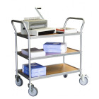 Desserte 3 plateaux bois double poignées verticales 780 x 420 mm 150 kg - 880009545