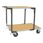 Servante flat-pack 2 plateaux médium 1 plateau 1200 x 800 mm et 1 plateau 900 x 800 mm roues CC 400 kg