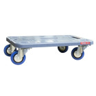 Plateau roulant polypropylène sans rebord, 600 x 400 mm, roues NT, 500 kg