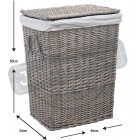 Corbeille à linge en osier avec doublure 100% coton