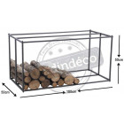 Porte-bûches horizontal en métal gris