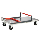 Chariot FLAT-PACK™ dossier repliable 850 x 500 mm plateau tôle galva roues CC 250 kg - 804721311
