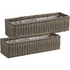 Jardinière rectangulaire en rotin synthétique (lot de 2)