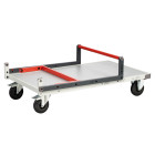 Chariot monté dossier repliable 1000 x 600 mm plateau mélaminé roues CC 250 kg - 806722231