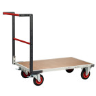 Chariot monté dossier fixe 1000 x 600 mm plateau médium roues CC 400 kg - 806722230
