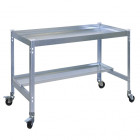 Table de préparation jardinage simon rack desk mobile 120x60cm gris galvanisé