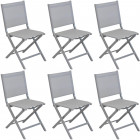 Chaises pliantes en aluminium brossé thema (lot de 6)