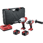 Lot Perceuse à percussion PD 2G 18.0-EC + Clé à choc IW 1/4' 18.0-EC - FLEX - avec 2 batteries 18V 5.0Ah - chargeur - coffret - 516228