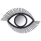 Miroir oeil en rotin noir