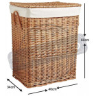 Corbeille à linge en osier clair