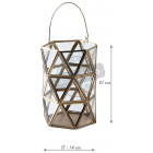 Photophore hexagonal en verre et laiton