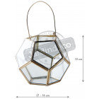 Photophore en verre et laiton avec poignée