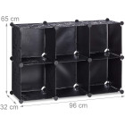 Étagère rangement 6 casiers plastique modulable diy assemblage plug in bibliothèque noir 