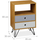 Petite armoire avec tiroirs rétro vintage salon et entrée 65 cm mdf acier 