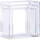 Set de 3 étagères tablettes flottantes carré transparent 
