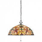 Suspension kami, bronze vintage et verre tiffany