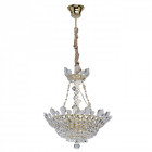 Suspension dorée crystal 6 ampoules 130 cm