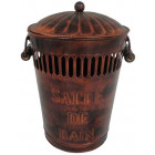Poubelle salle de bain métal rouillé