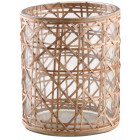 Photophore avec cannage en osier naturel 15 x 12 cm