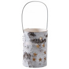 Photophore en bouleau blanchi led
