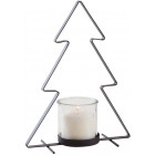 Photophore sapin en verre et métal 35 cm