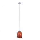 Suspension 1 ampoule crackle, en chrome et verre rouge