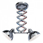 Plafonnier chromé loft 2 ampoules 54 cm