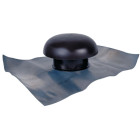 Chapeau de ventilation avec collerette d'étanchéité - Diamètre : 100 mm - 450 x 330 mm - Couleur : Marron