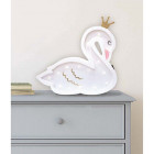 Cygne lumineux en bois 31 cm