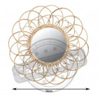 Miroir en rotin fleur