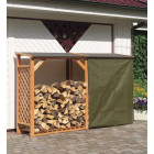 Abri bûches en bois coloris miel double