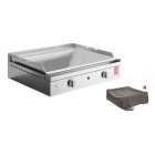 Plancha en inox lisse avec housse chef 55 cm