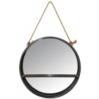 Miroir étagère rond à suspendre