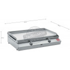 Plancha en inox lisse et rainurée moma 70 cm