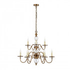 Chandelier tilburg, laiton antique 9 éclairages