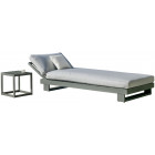 Bain de soleil avec table basse en aluminium amayes