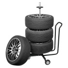 Porte-pneu mobile avec housse aluminium noir