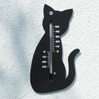Thermomètre mural d'extérieur chat noir