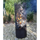Baril à feu flames acier au carbone noir ff408