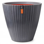 Pot à fleurs urban tube rond conique 55x52 cm gris foncé
