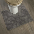 Tapis de toilette pebbles coton 50x60 cm gris