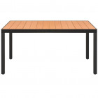 Vidaxl table à manger de jardin wpc aluminium marron 150 x 90 x 74 cm