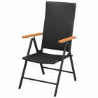 Vidaxl chaise de jardin 2 pcs résine tressée aluminium noir