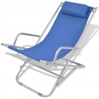 Vidaxl chaise inclinable de terrasse 2 pcs bleu acier 69 x 61 x 94 cm
