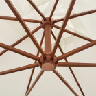 Vidaxl parasol 300 x cm poteau en bois blanc