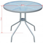 Vidaxl table d'extérieur ronde 80 x 71 cm acier gris