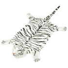 Tapis en peluche en forme de tigre 144 cm blanc
