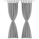 Rideau occultant avec boucles 2 pcs 140 x 245 cm gris