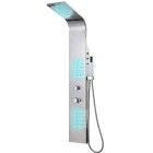 Système panneau douche acier inoxydable incurvé 130 cm salle de bain toilette 