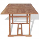 Vidaxl table à manger rectangulaire d'extérieur 180x90x75 cm teck